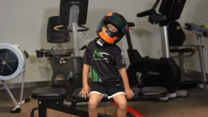 kid in the fitness room